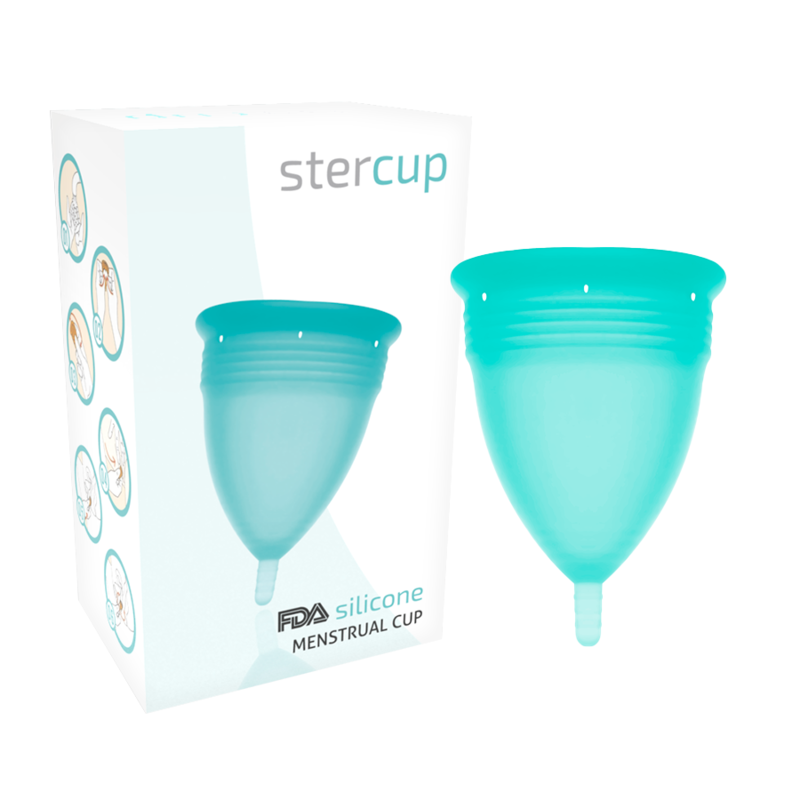 STERCUP - FDA SILIKONOVÝ MENSTRUAČNÍ KAŠÍREK AQUAMARIN - VELIKOST L
