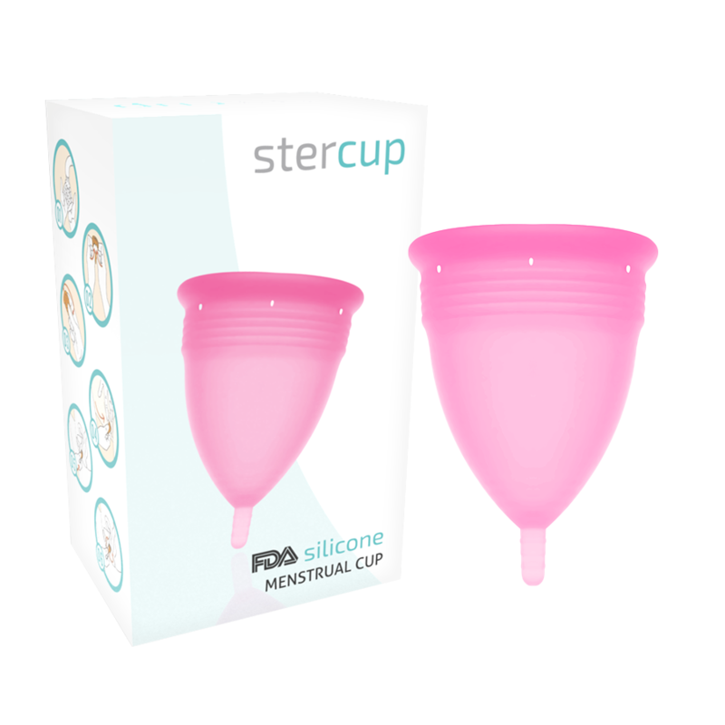 STERCUP - SILIKONOVÝ MENSTRUAČNÍ KAŠÍREK FDA RŮŽOVÝ - VELIKOST L