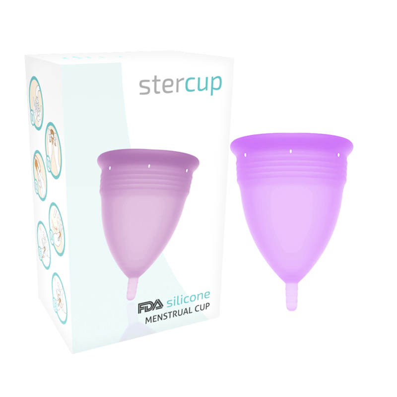 STERCUP - FDA SILIKONOVÝ MENSTRUAČNÍ KAŠÍREK FIALOVÝ - VELIKOST S