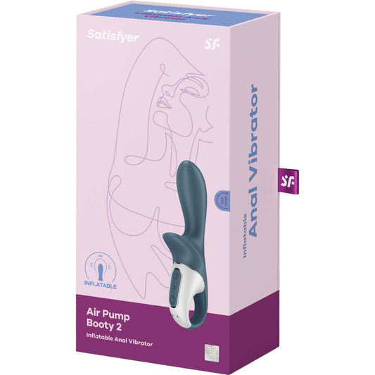 SATISFYER - VZDUCHOVÉ ČERPADLO BOOTY 2 TMAVĚ ŠEDÉ