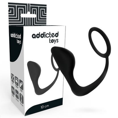 ADDICTED TOYS - ANÁLNÍ KOlík s černým penisovým kroužkem