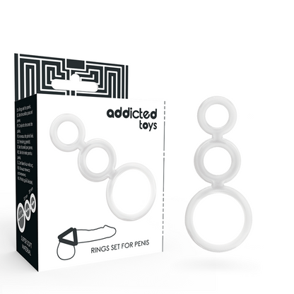 ADDICTED TOYS - SADA KROUŽKŮ NA PENIS PRŮHLEDNÉ