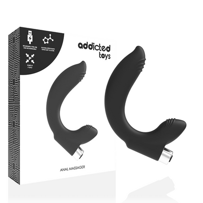 ADDICTED TOYS - DOBÍJECÍ PROSTATICKÝ VIBRATOR MODEL 7 - ČERNÁ