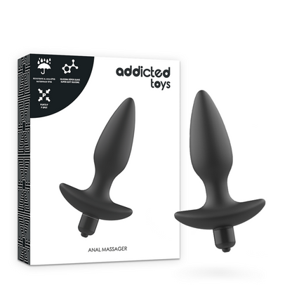 ADDICTED TOYS - ANÁLNÍ MASÁŽNÍ ZÁSOBNÍK S VIBRACEMI, ČERNÝ
