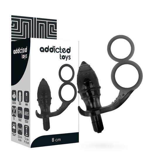 ADDICTED TOYS - ANÁLNÍ KOlík s dvojitým černým kroužkem