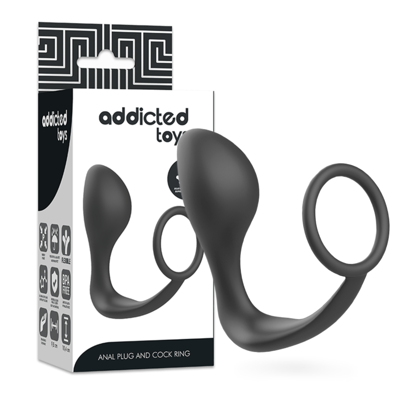 ADDICTED TOYS - ANÁLNÍ KOlík s černým silikonovým kroužkem