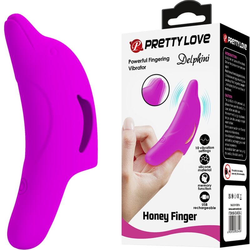PRETTY LOVE - DELPHINI VÝKONNÝ FIALOVÝ STIMULÁTOR PRSTŮ