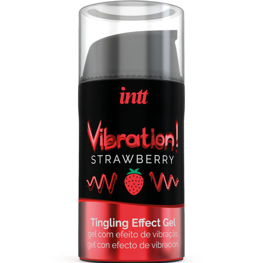INTT - SILNÝ INTIMNÍ STIMULANT TEKUTÝ VIBRAČNÍ GEL JAHODA 15 ML