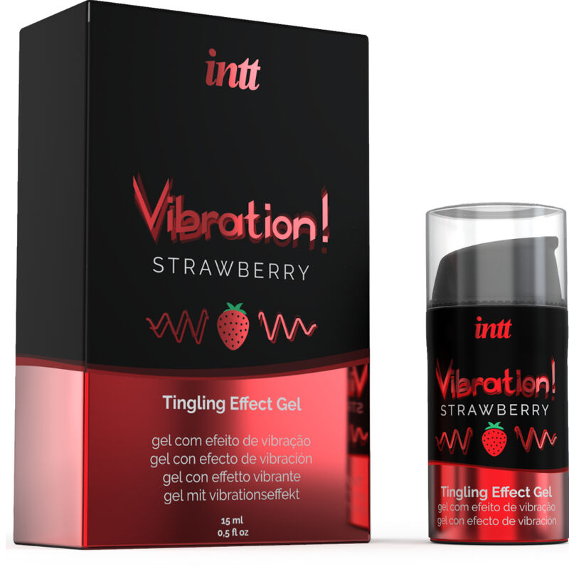 INTT - SILNÝ INTIMNÍ STIMULANT TEKUTÝ VIBRAČNÍ GEL JAHODA 15 ML