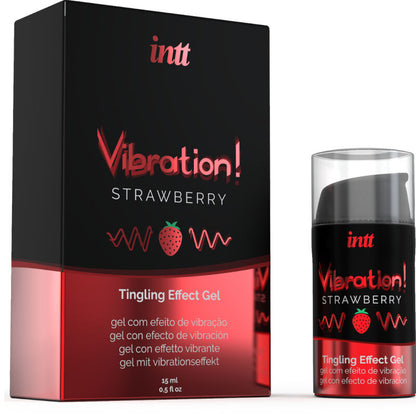 INTT - SILNÝ INTIMNÍ STIMULANT TEKUTÝ VIBRAČNÍ GEL JAHODA 15 ML