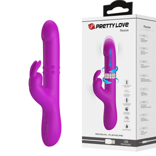 PRETTY LOVE - VIBRÁTOR REESE S FIALOVOU ROTAČNÍ VOLBOU