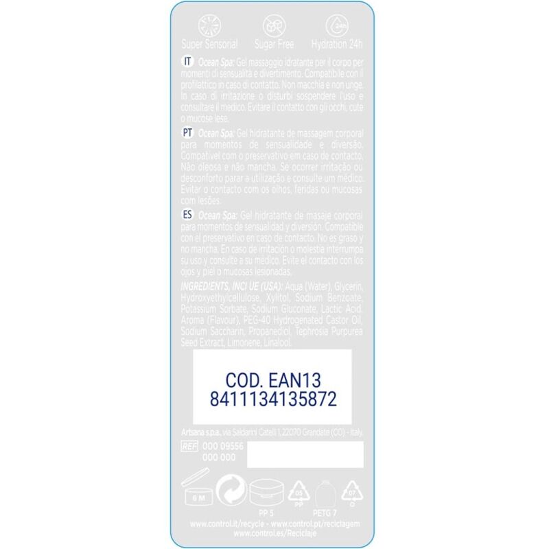 CONTROL - 2 EN 1 MASÁŽ A POTĚŠENÍ STŘEDOMOŘSKÉ MOŘE 200 ML