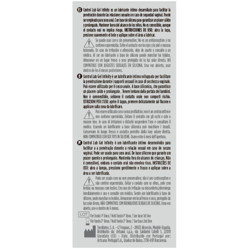 CONTROL - INFINITY LUBRIKANT NA BÁZI SILIKONU 75 ML