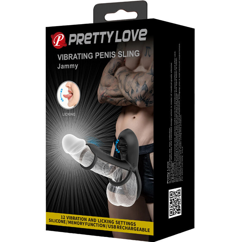 PRETTY LOVE - JAMMY PENISOVÝ POUZDRO 12 VIBRACÍ S DOBÍJECÍM SILIKONOVÝM JAZYČKEM