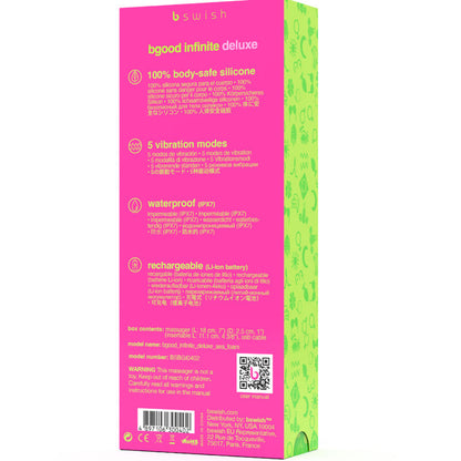 B SWISH - BGOOD INFINITE DELUXE DOBÍJECÍ VIBRÁTOR MODRÝ SILIKON