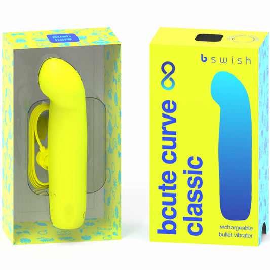 B SWISH - BCUTE CURVE INFINITE CLASSIC DOBÍJECÍ SILIKONOVÝ VIBRÁTOR ŽLUTÝ