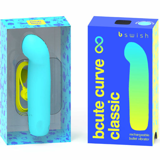 B SWISH - BCUTE CURVE INFINITE CLASSIC DOBÍJECÍ VIBRÁTOR MODRÝ SILIKON