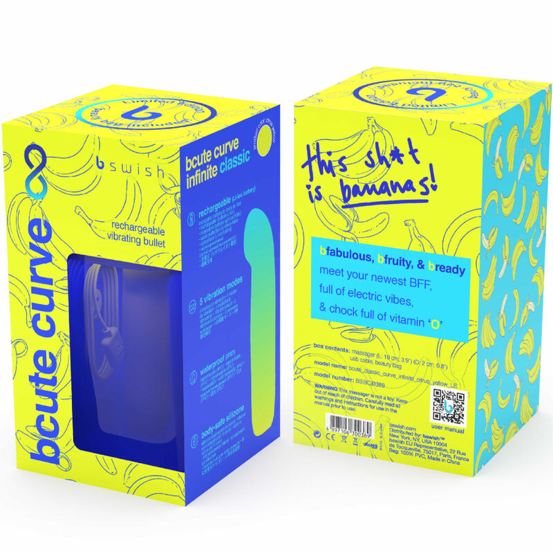 B SWISH - BCUTE CURVE INFINITE CLASSIC LIMITOVANÁ EDICE DOBÍJECÍ SILIKONOVÝ VIBRÁTOR ŽLUTÝ