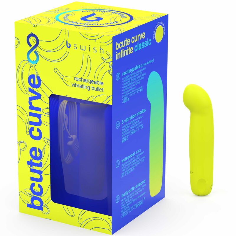 B SWISH - BCUTE CURVE INFINITE CLASSIC LIMITOVANÁ EDICE DOBÍJECÍ SILIKONOVÝ VIBRÁTOR ŽLUTÝ