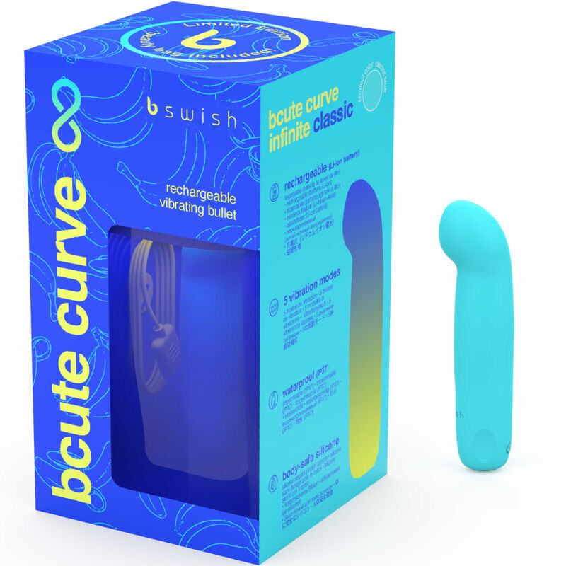 B SWISH - BCUTE CURVE INFINITE CLASSIC LIMITOVANÁ EDICE MODRÝ SILIKONOVÝ DOBÍJECÍ VIBRÁTOR