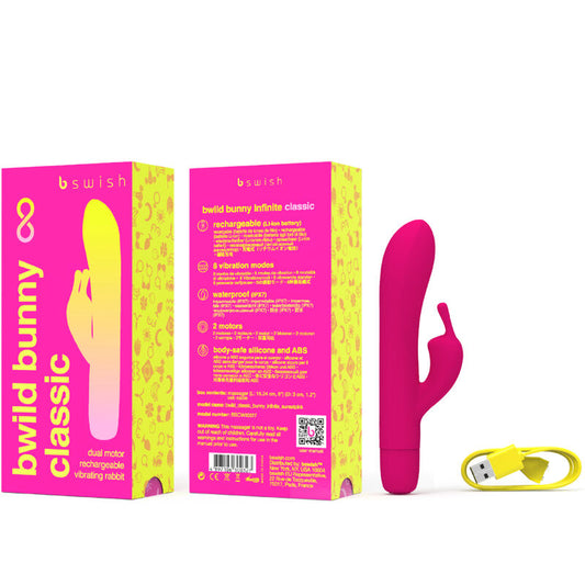 B SWISH - BWILD BUNNY INFINITE CLASSIC DOBÍJECÍ VIBRÁTOR RŮŽOVÝ SILIKON