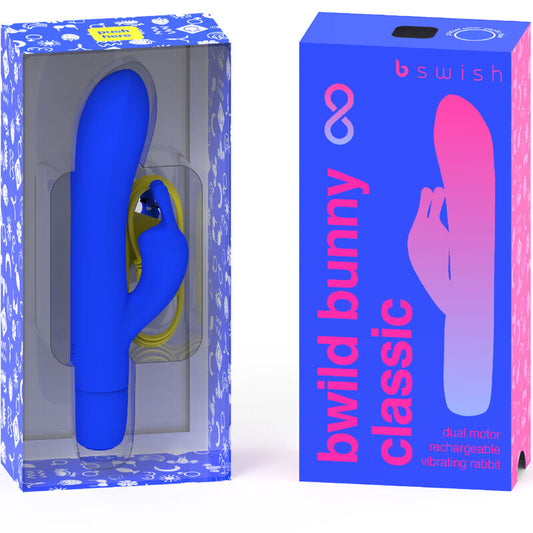 B SWISH - BWILD BUNNY INFINITE CLASSIC DOBÍJECÍ VIBRÁTOR MODRÝ SILIKON