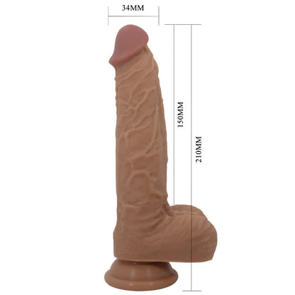 SILIKONOVÉ DILDO PRETTY LOVE JONATHAN 3 VIBRACE + 3 DÁLKY ZAVEDENÍ DÁLKOVÉ OVLÁDÁNÍ 21 CM