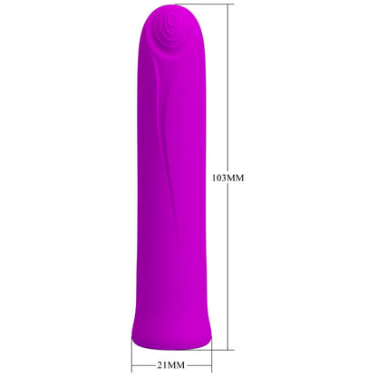 PRETTY LOVE - CURTIS MINI SUPER POWER VIBRÁTOR 12 FIALOVÝCH SILIKONOVÝCH VIBRACÍ