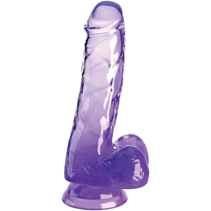 KRÁLOVSKÝ PENIS - PRŮHLEDNÝ REALISTICKÝ PENIS S KURVAMI 13,5 CM FIALOVÝ