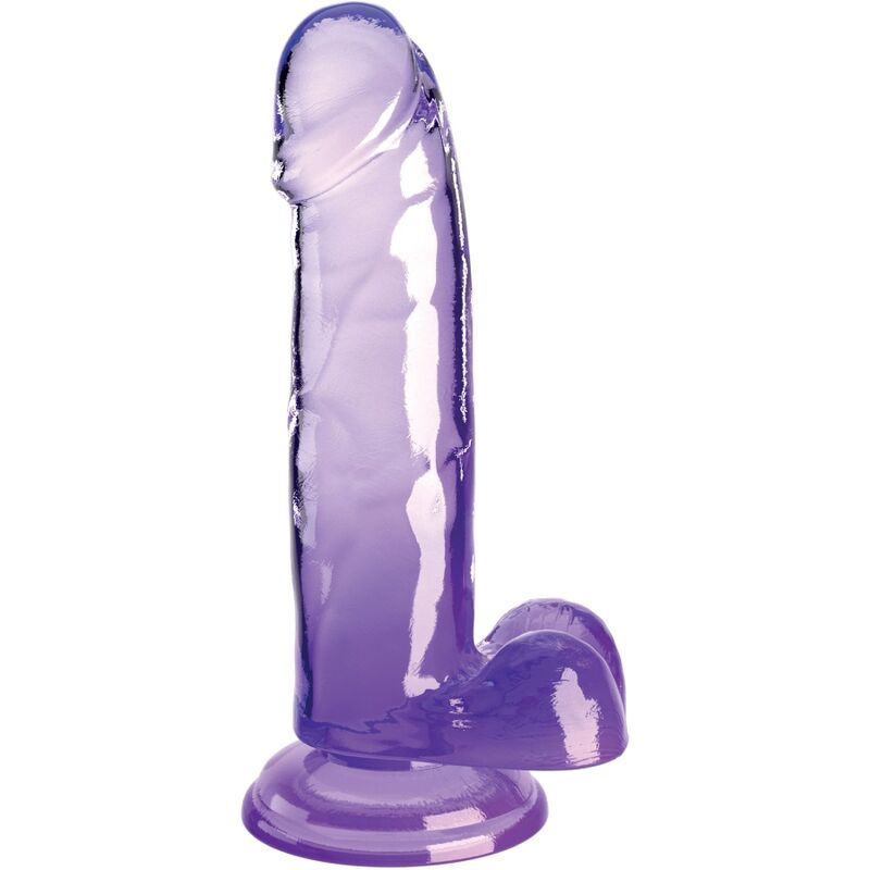 KRÁLOVSKÝ PENIS - PRŮHLEDNÝ REALISTICKÝ PENIS S KURVAMI 15,2 CM FIALOVÝ