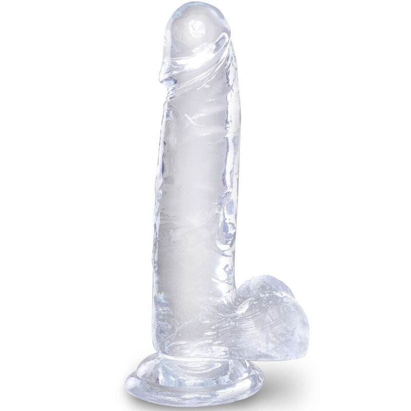 KING COCK - PRŮHLEDNÝ REALISTICKÝ PENIS S KURVAMI 15,2 CM TRANSPARENTNÍ