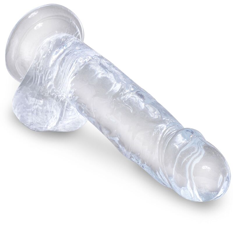 KING COCK - PRŮHLEDNÝ REALISTICKÝ PENIS S KURVAMI 15,2 CM TRANSPARENTNÍ