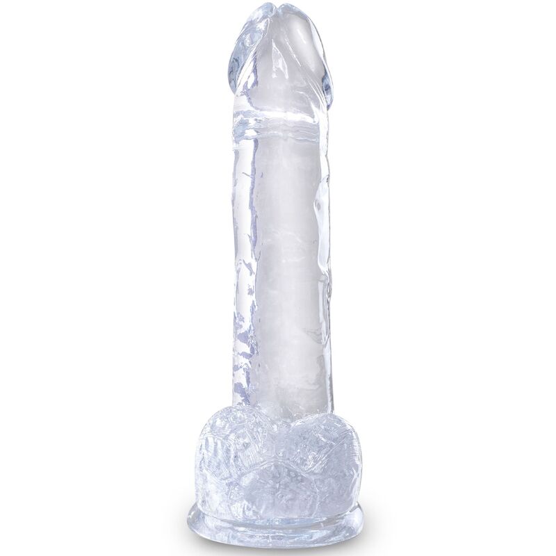 KING COCK - PRŮHLEDNÝ REALISTICKÝ PENIS S KURVAMI 15,2 CM TRANSPARENTNÍ