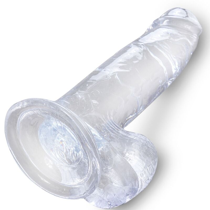 KING COCK - PRŮHLEDNÝ REALISTICKÝ PENIS S KURVAMI 15,2 CM TRANSPARENTNÍ