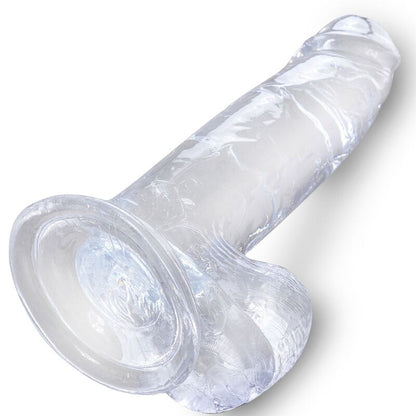 KING COCK - PRŮHLEDNÝ REALISTICKÝ PENIS S KURVAMI 15,2 CM TRANSPARENTNÍ