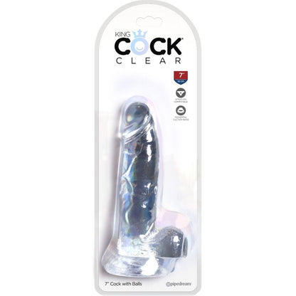 KING COCK - PRŮHLEDNÝ REALISTICKÝ PENIS S KURVAMI 15,2 CM TRANSPARENTNÍ