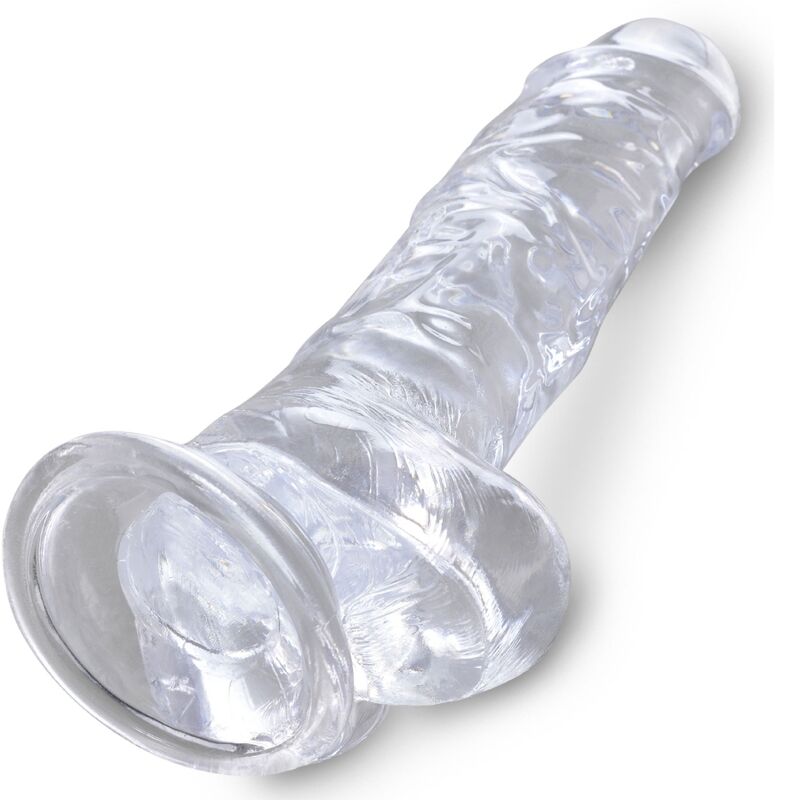 KRÁLOVSKÝ PENIS - PRŮHLEDNÝ REALISTICKÝ PENIS S KURVAMI 16,5 CM, TRANSPARENTNÍ