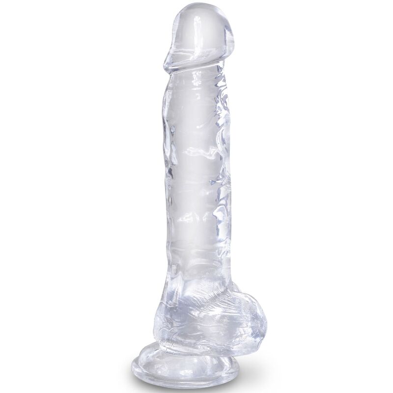 KRÁLOVSKÝ PENIS - PRŮHLEDNÝ REALISTICKÝ PENIS S KURVAMI 16,5 CM, TRANSPARENTNÍ