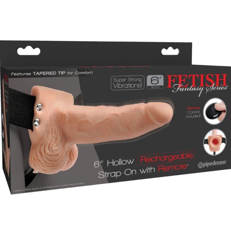 FETISH FANTASY SERIES - NASTAVITELNÝ POSTROJ S DÁLKOVÝM OVLÁDÁNÍM, REALISTICKÝ PENIS S DOBÍJECÍMI VARLATY A VIBRÁTOREM 15 CM