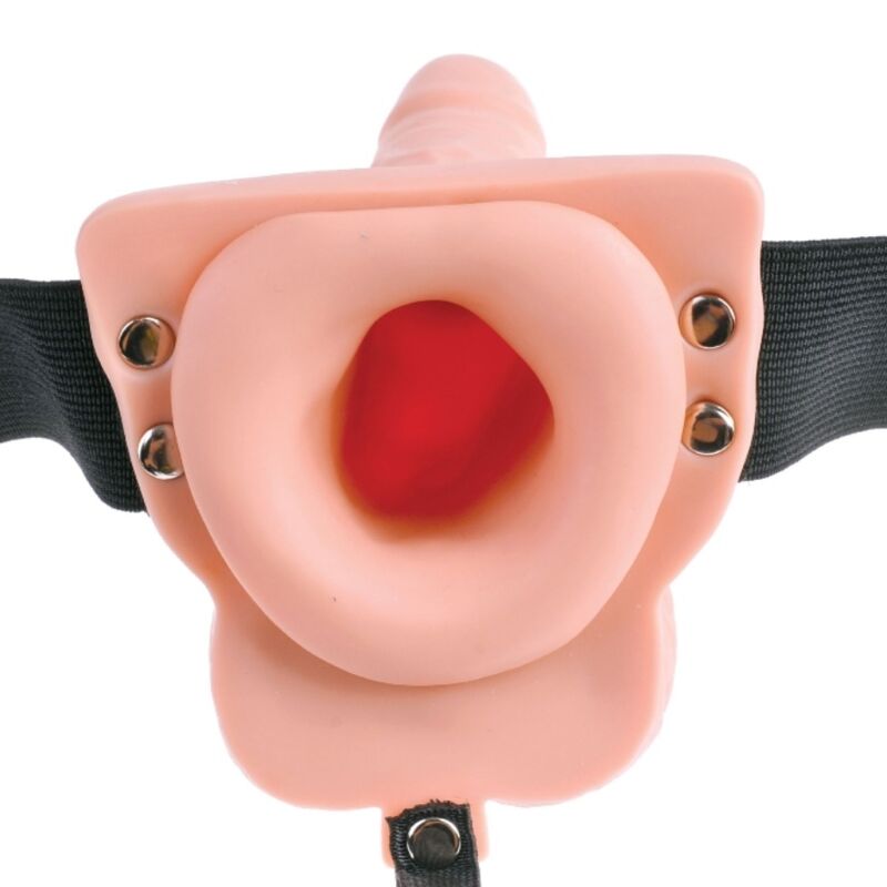 FETISH FANTASY SERIES - NASTAVITELNÝ POSTROJ S DÁLKOVÝM OVLÁDÁNÍM, REALISTICKÝ PENIS S DOBÍJECÍMI VARLATY A VIBRÁTOREM 15 CM