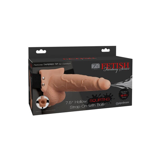 FETISH FANTASY SERIES - NASTAVITELNÝ POSTROJ REALISTICKÝ PENIS SE STŘÍKAJÍCÍMI KOULEMI 19 CM