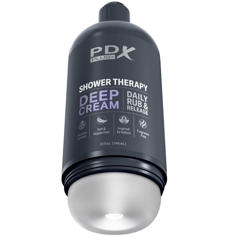 PDX PLUS - STROKER MASTURBÁTOR DESKRÉTNÍ DESIGN LAHVIČKY ŠAMPONU S HLUBOKÝM KRÉMEM