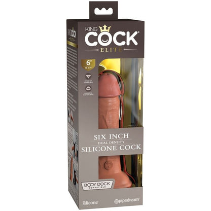 KING COCK - ELITE REALISTICKÉ SILIKONOVÉ DILDO 15,2 CM KARAMELOVÉ