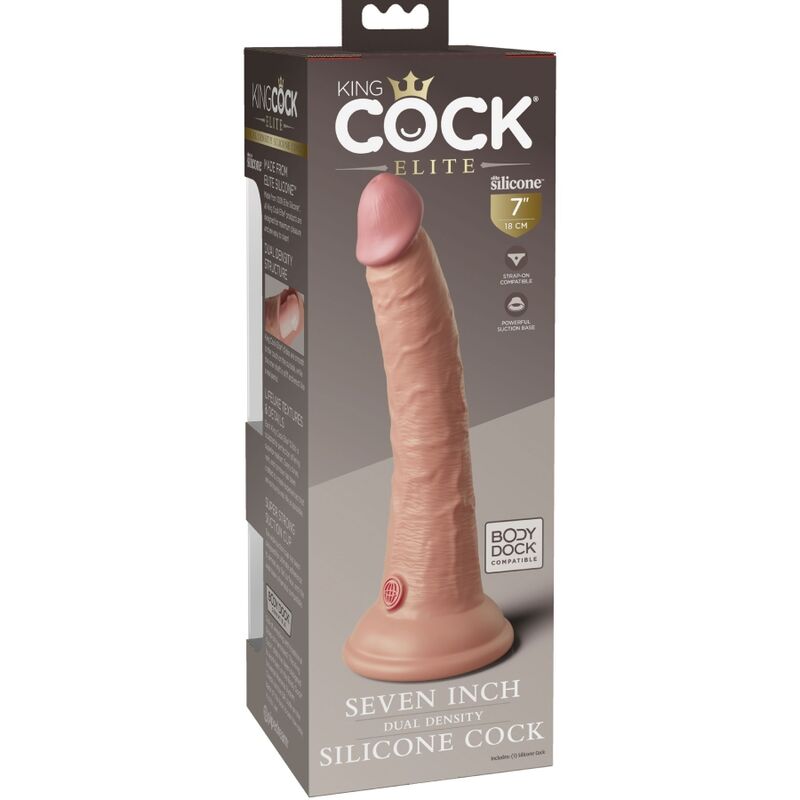 KING COCK - ELITNÍ REALISTICKÉ SILIKONOVÉ DILDO 17,8 CM