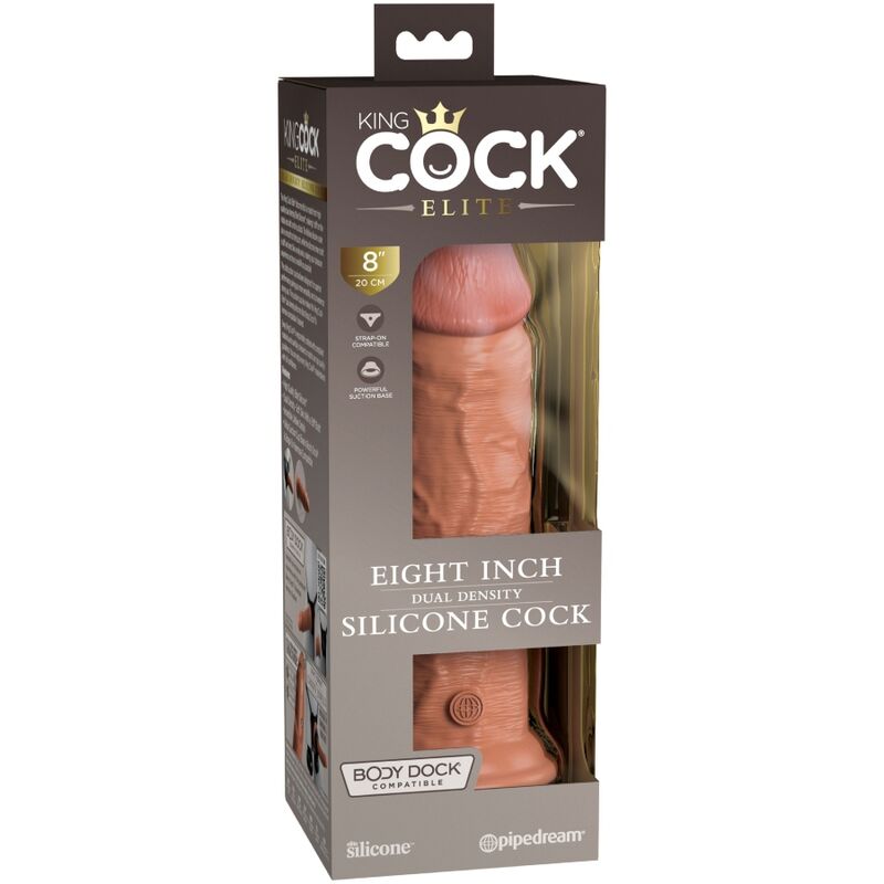 KING COCK - ELITE REALISTICKÉ SILIKONOVÉ DILDO 20,3 CM KARAMELOVÉ