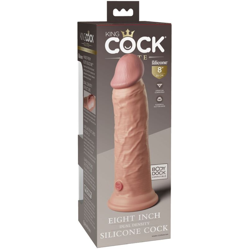 KING COCK - ELITNÍ REALISTICKÉ SILIKONOVÉ DILDO 20,3 CM
