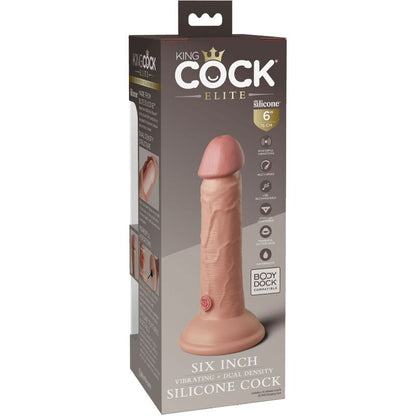 KING COCK - ELITNÍ REALISTICKÉ VIBRAČNÍ SILIKONOVÉ DILDO 15,2 CM