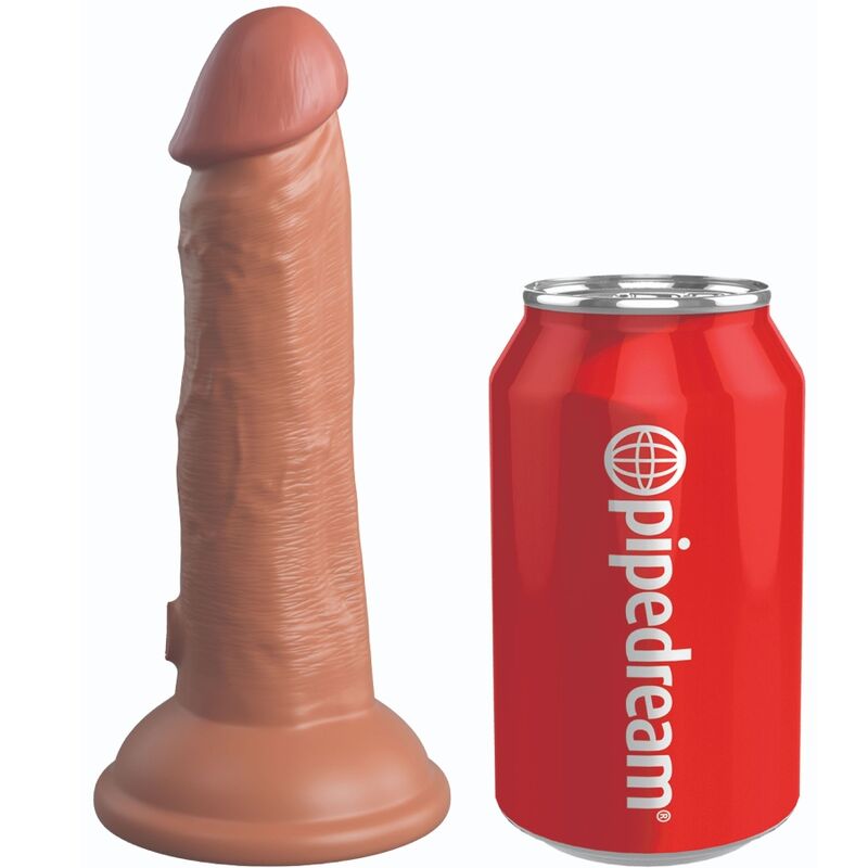 KING COCK - ELITNÍ REALISTICKÉ VIBRAČNÍ SILIKONOVÉ DILDO 15,2 CM KARAMELOVÉ