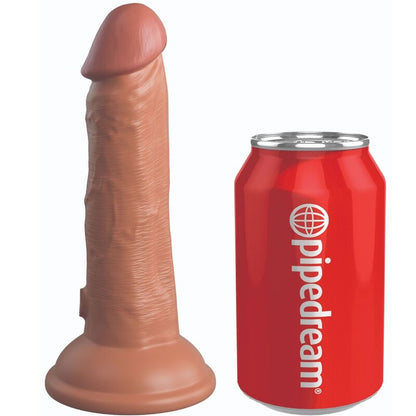 KING COCK - ELITNÍ REALISTICKÉ VIBRAČNÍ SILIKONOVÉ DILDO 15,2 CM KARAMELOVÉ