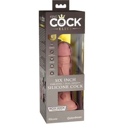 KING COCK - ELITNÍ REALISTICKÉ VIBRAČNÍ SILIKONOVÉ DILDO 15,2 CM